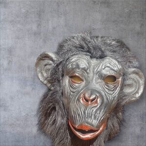 Ape rubber mask with hair . Clean